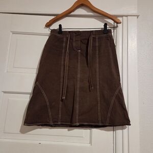 Vince Mid Length Cotton Skirt Brown Women's Size 4